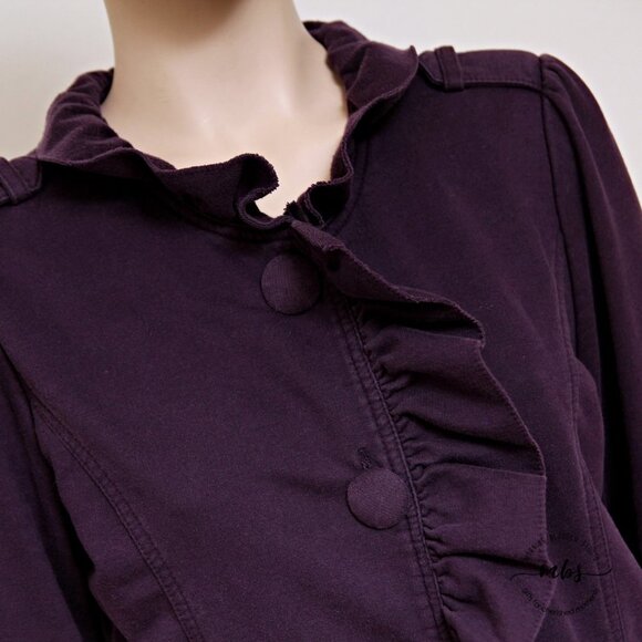 Kut From the Kloth Puff Sleeve Single Breasted Ruffle Trench Coat - Picture 6 of 12